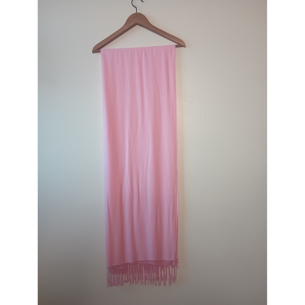 Pashmina Womens Scarf Bubble Gum Pink Fringe Tassels Solid Wrap OS